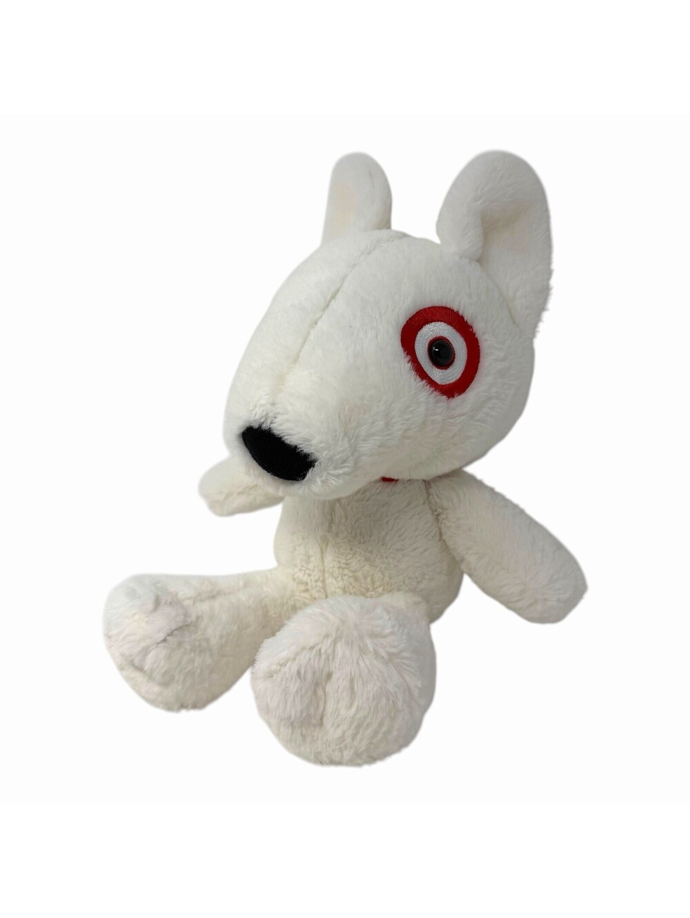 Target Bullseye Dog Plush White Bull Terrier Mascot Stuffed Animal Red Logo